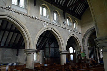 The north aisle and north side of the nave from the south door September 2014